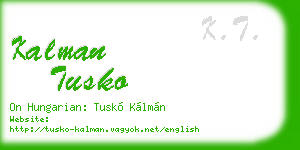 kalman tusko business card